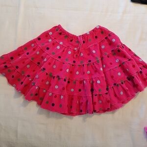 Mini Boden 3/4 YEARS pink polka dot corduroy skirt size 3-4 years